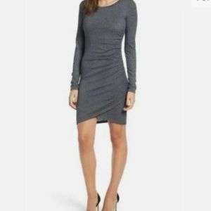 Nordstrom Leith Ruched Long Sleeve Dress